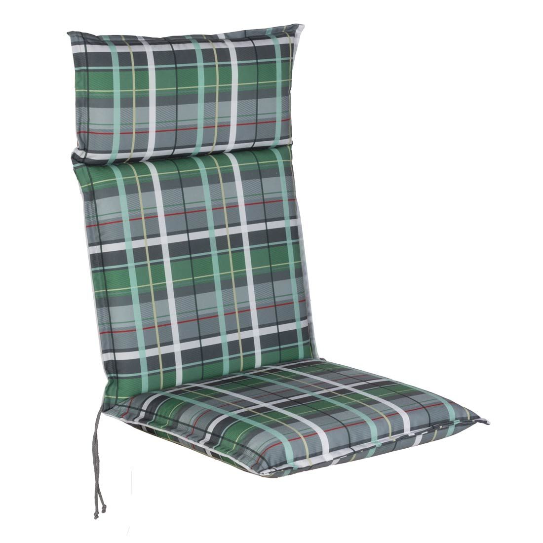 Melegant Design Universal Sesselauflage -2217 Grün 124x52x7 Karo hoch